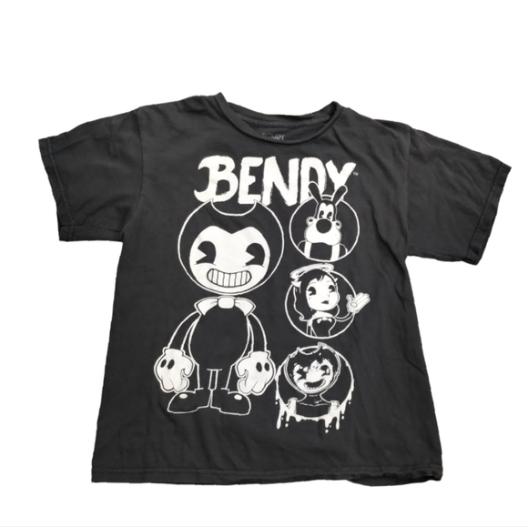 Bendy Other - Bendy Kids' Premium Anime Graphic T-Shirt Bendy Trio Circles Logo Black & White